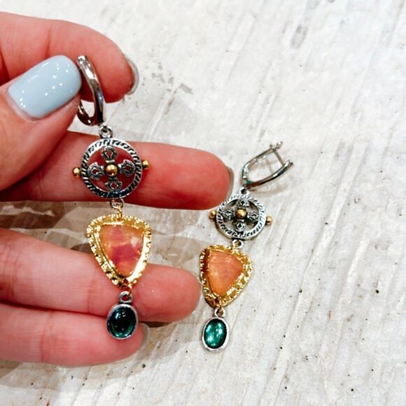 retro dangle earrings A219 - Picture 3 of 3